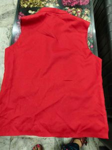Elegant Red Sleeveless jacket 🧔 men