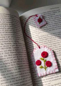 Tea Bag Embroidered Bookmark