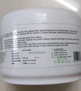 Aroma Blush D-Tan Face Pack