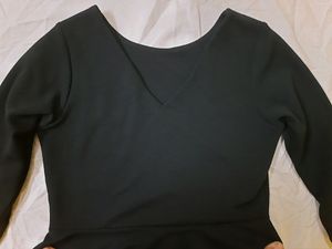 AND WOMEN BLACK PEPLUM TOP