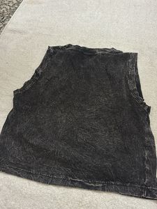 Washed Black Sleeveless Top