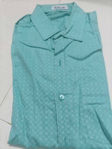 Men's Teal Printed Casual Shirt