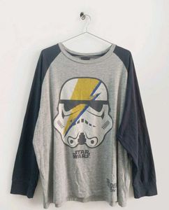 Grey &amp; Navy Baseball Tee