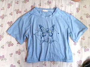 Blue Butterfly Graphic T-Shirt