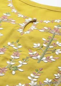 Vibrant Yellow Embroidered Kurta