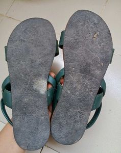 Green Flats &amp; Sandals in good condition 👍