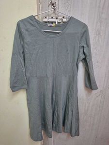 Grey Three-Quarter Sleeve Tunic Top