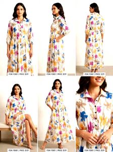 Colorful Floral Print Dress 🤍