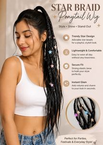 Star Braid Ponytail Wig with Beads