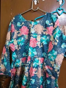Floral Print Kurta Set with Dupatta