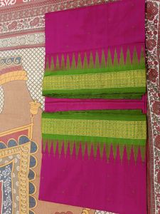 Sambalpuri Half tissue Pink Pata Saree (odisha)