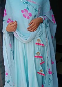 Elegant Blue Floral Kurta Set