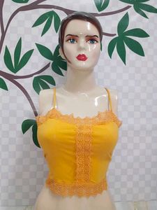 (100)Lace Trim Cami Top
