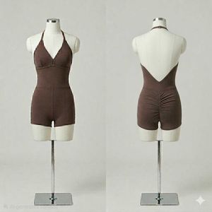 Brown Halterneck One-Piece Swimsuit