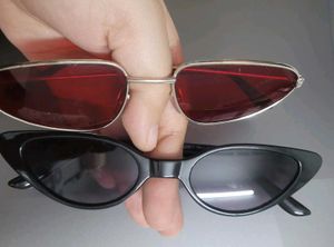Set of 3 - Stylish Sunglasses - Red &amp; Black