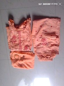 Peach Embroidered Salwar Kameez Set