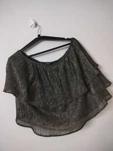 Sparkly Ruffle Off-Shoulder Top