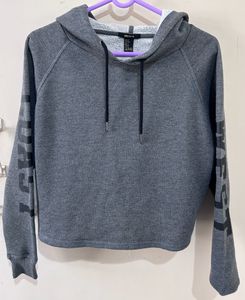 grey Hoddie Crop Top
