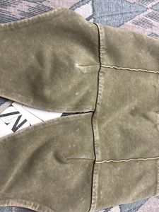Olive Green Deep V-Neck Crop Top