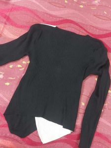 knit Black &amp; White Top