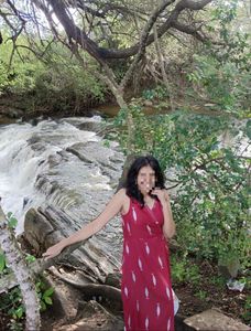 Chic Red Fish Print Wrap kurti small size