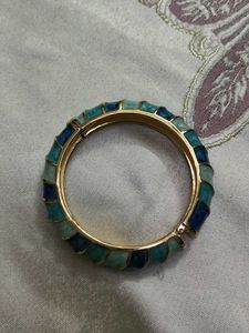 Blue & Teal Enamel Bangle Bracelet
