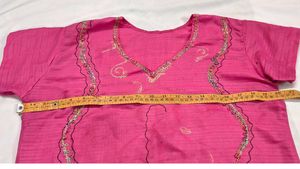 Vibrant Pink Embroidered Kurta