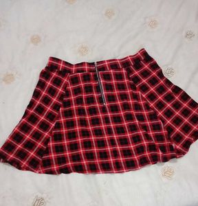 Red Plaid Mini Skirt