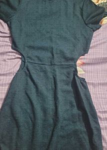 Dark Blue Grey Cutout Mini Dress