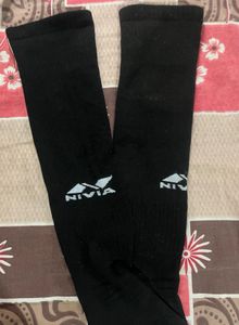 Nivia Black Knee-High Sports Socks