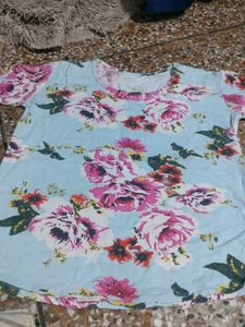 Cute Pink Floral Print Top 2 tshirt