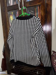 Houndstooth Knit Cardigan