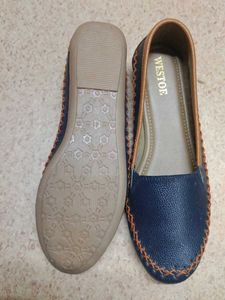 Westoe Navy Blue Flats