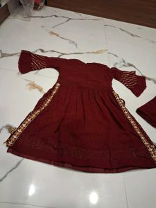 Stunning Maroon Kurta Set with Sharara