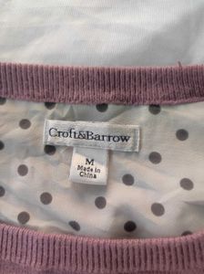 mauve polka dot sweatshirt