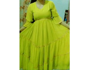 Vibrant Lime Green Tiered Maxi Dress