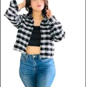 Classic Black &amp; White Plaid Shirt