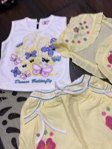 Cute Butterfly Print Girls Outfit