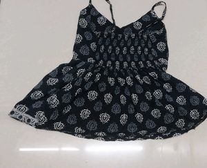 Black Paisley Print Mini Dress