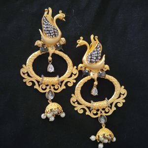 Elegant Gold plated Jhumka Earrings