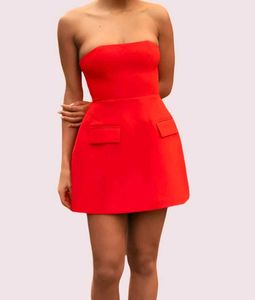 Newme Red Strapless Dress