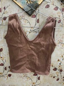 Women Brown Crop Top