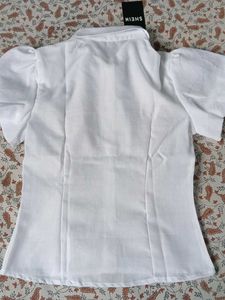 Chic White Puff Sleeve Shirt