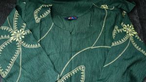 Beautiful Dark Green Embroidered Kurta