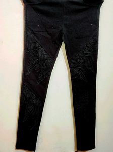 Black⚫ Partywear Designer Denim Jeans 26 Waist