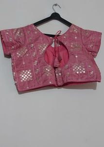 Pink Sequined Ethnic Blouse