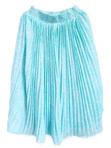 Pleated Blue Floral Skirt