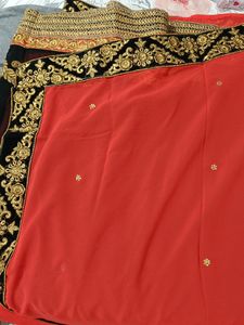 Embroidered Lace Saree With Stiched Blouse...