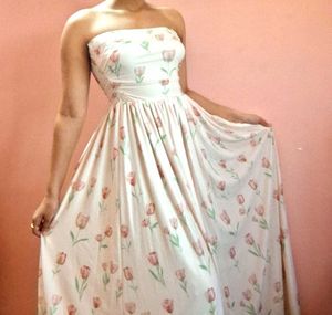 Floral Strapless Maxi Dress