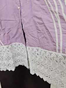 Embroidered Purple Collared co ord set